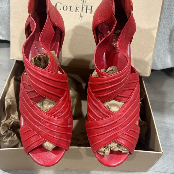 Cole Haan Red Wedges - Picture 3 of 8